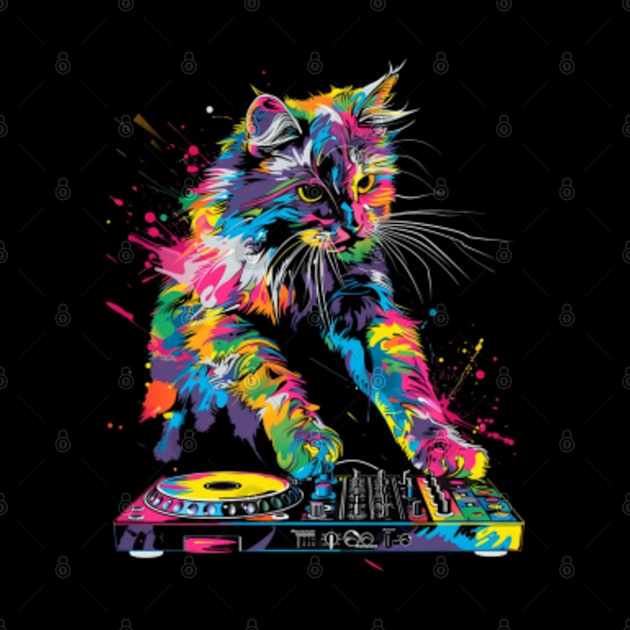 Cat DJ Pulse by Gianna Bautista Art