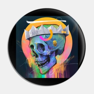 King Skull art Pin