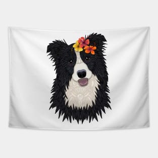 Tropical Border Collie Girl Tapestry