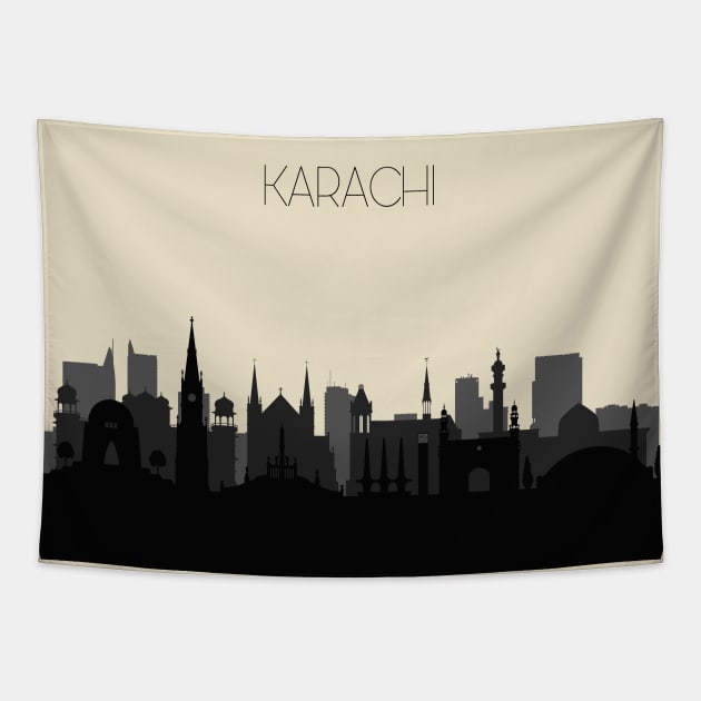 Karachi Skyline Tapestry by inspirowl