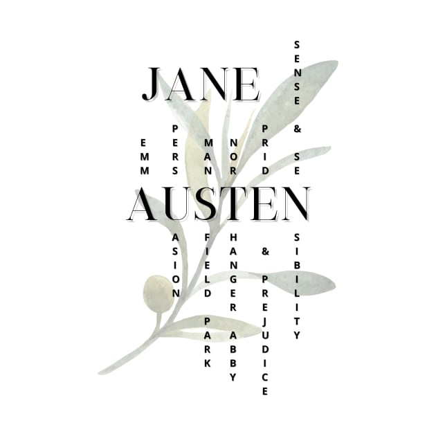 Jane Austen novels design by Miss Pell