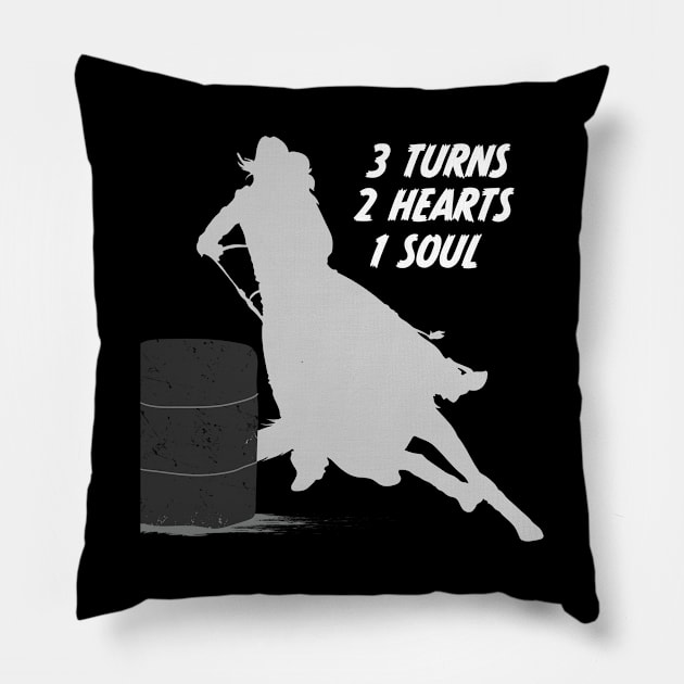 Barrel Racing - 3 Turns 2 Hearts 1 Soul Pillow by Kudostees