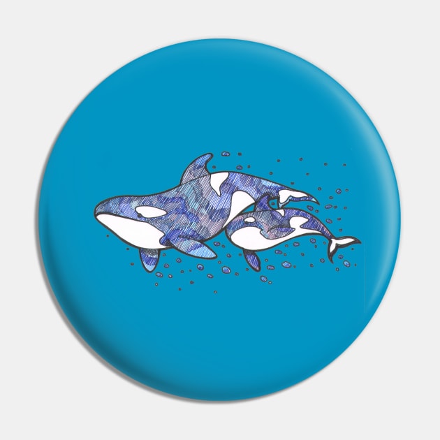 Galaxy Orcas Pin by Meginks