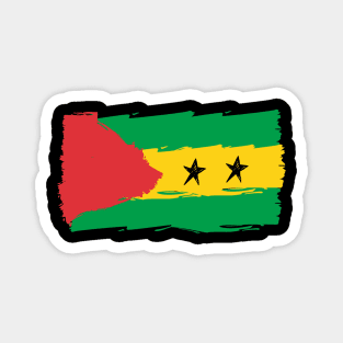 São Tomé and Príncipe painted flag Magnet