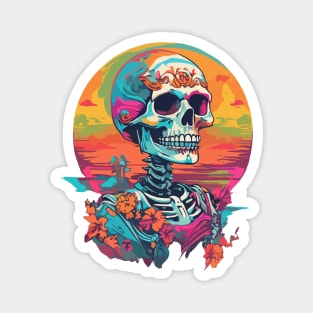 Colorful preppy skeleton style Magnet