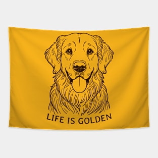 Golden Retriever Lover Art - Life is Golden Graphic for Dog Enthusiasts Tapestry