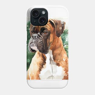 Snowy Boxer Dog Phone Case