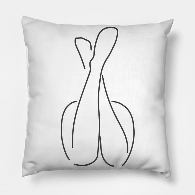 Crazy Woman Body Line Art Pillow by ArtisticTee