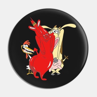 Cow and Chicken with Red Guy Pin