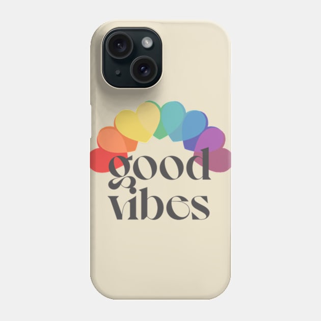 Good Vibes / / Rainbow Heart Design Phone Case by DankFutura