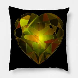 Yellow Heart Gemstone Pillow
