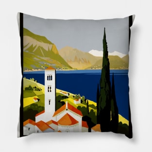 Vintage Travel - Italian Lakes Pillow