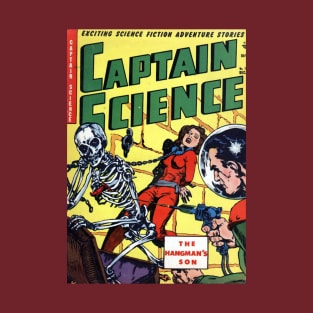 Captain Science vs Space Skeleton Comic Cover T-Shirt