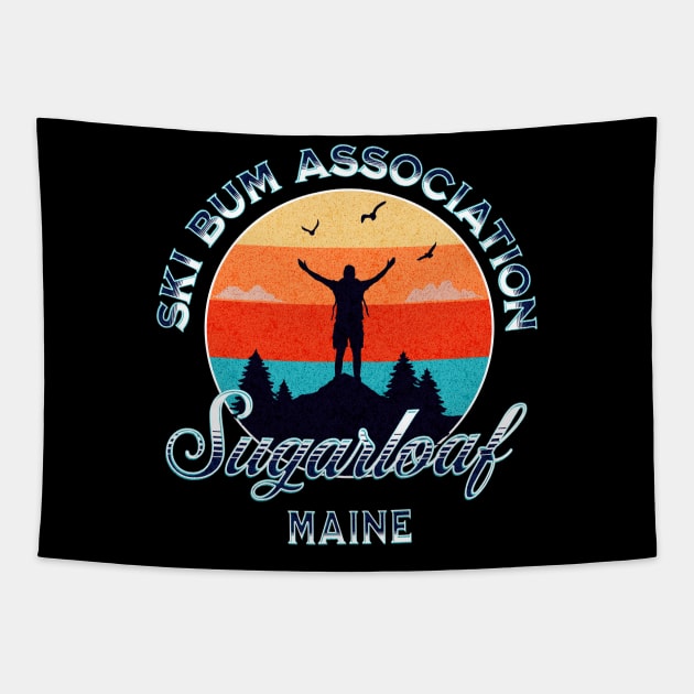 Ski bum Association Sugarloaf Mountain Chapter man in the sunshine Tapestry by Your good dog spot