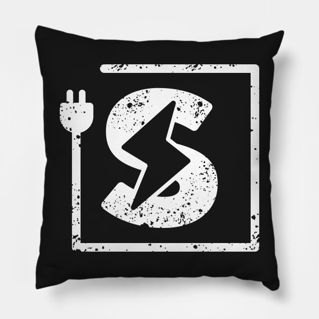 Electrical letter S | Electrician or Electrical Engineer name initial S, Electricity art Pillow by EngineersArt