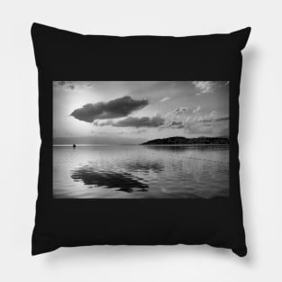 Ohrid Lake ,Black and White . Pillow