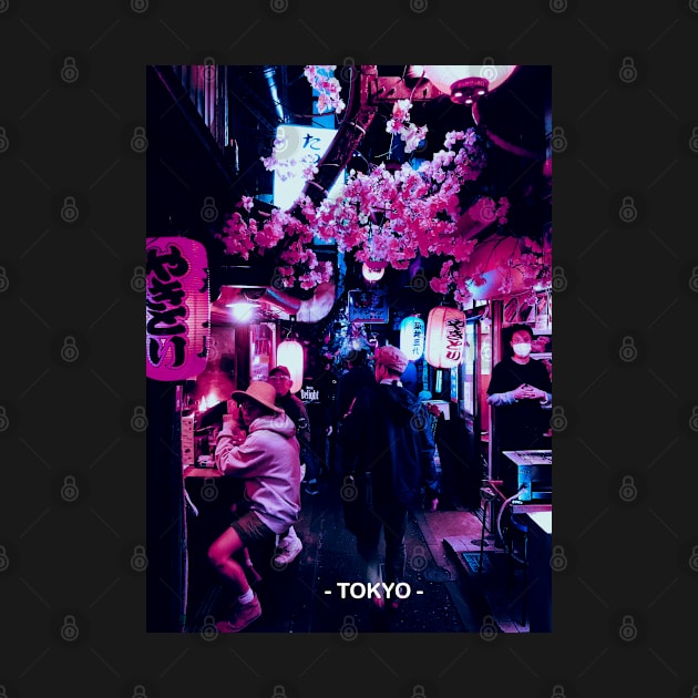 Tokyo Street Neon Synthwave by JeffDesign