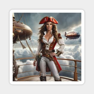 Pirate on Dieselpunk Airship - FAN ART of Kate Beckinsale Magnet