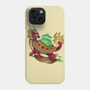 Red Asian Turtle Dragon Phone Case