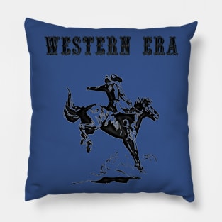 Western Era -  Cowboy on Horseback 8 Pillow