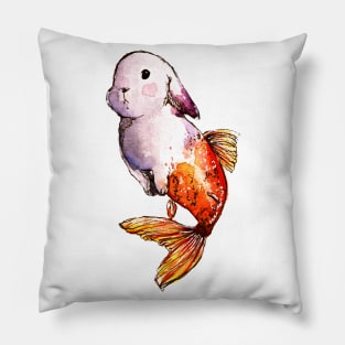 Goldfish Mermaid Bunny Pillow