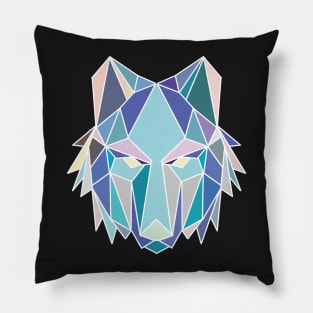 Polygonal Geometric Wolf Pillow