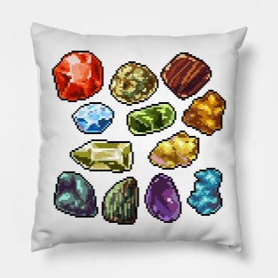 gemstones pixel collection Pillow