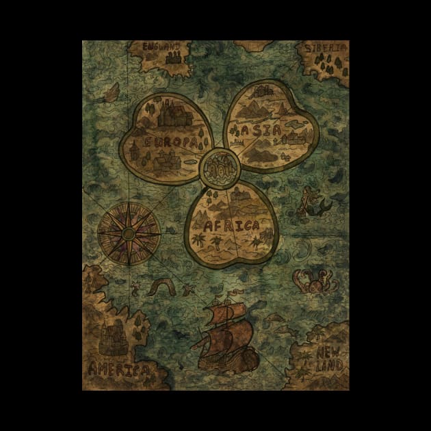 Old Nautical Map (Fantasy). by Mystic Arts