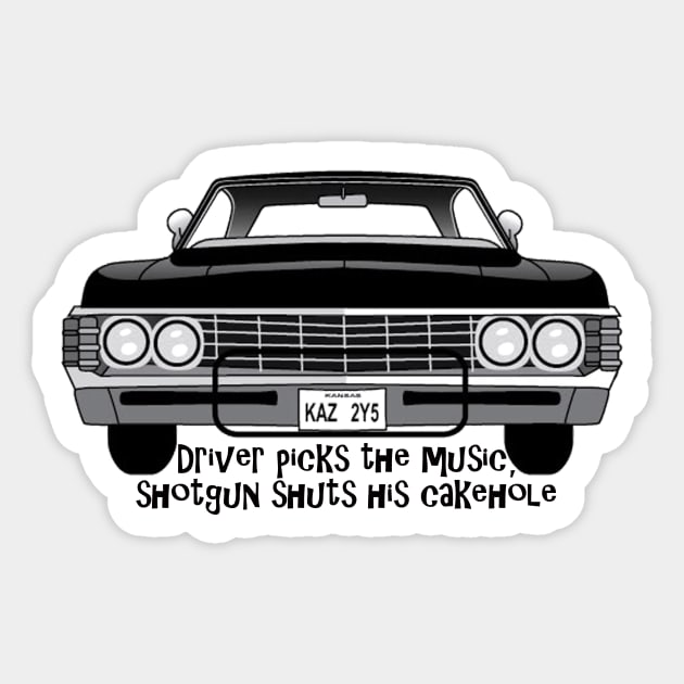 Driver Picks The Music - Supernatural - Sticker sold by Giralda Addition, SKU 613525