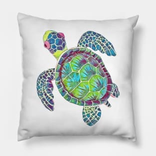 Colorful watercolor turtle design Pillow