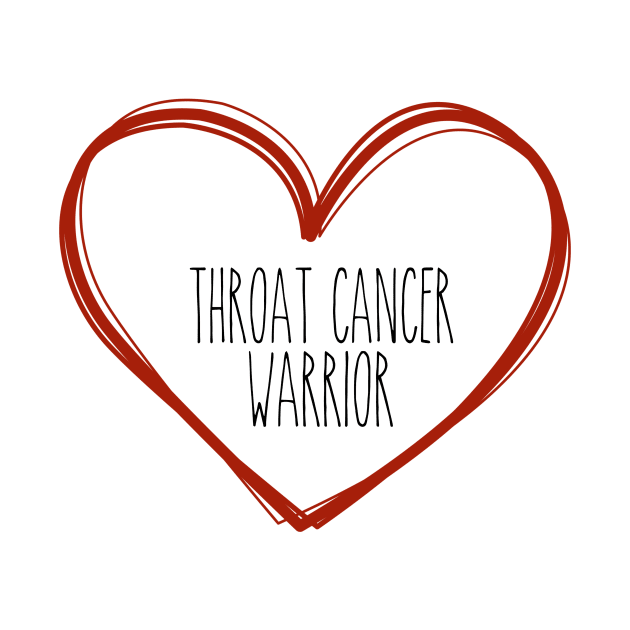 Throat Cancer Warrior Heart Support by MerchAndrey