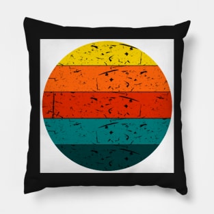 Retro Vintage Distressed Sunrise or Sunset Pillow