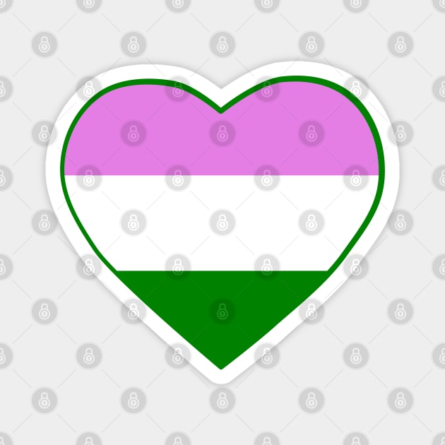 Pride Flag Heart Genderqueer Magnet by VanumChan