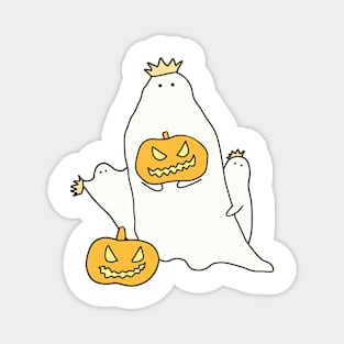 Royal ghost family with pumpkin lanterns Magnet