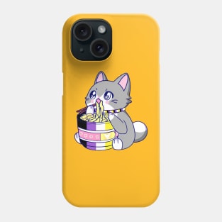 Nonbinary Shirt, Pride Flag Cat, Gay Cat Tee, Kawaii Pride, Nonbinary Clothing, Pride Anime Shirt, Nonbinary Anime, Nonbinary Flag Shirt, LGBT Nonbinary, LGBTQ Nonbinary, Nonbinary Flag Gift, Nonbinary Gift, Gift for Nonbinary Phone Case