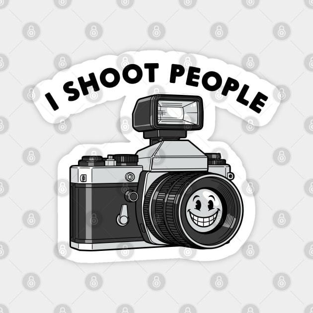 'I Shoot People' Vintage Camera Pun Magnet by enrynz