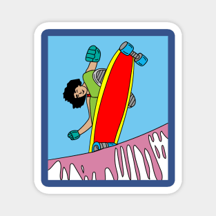 Retro Skateboarder Magnet