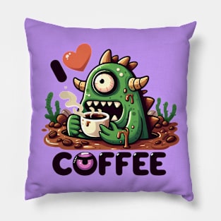 Swamp monster coffee lover Pillow