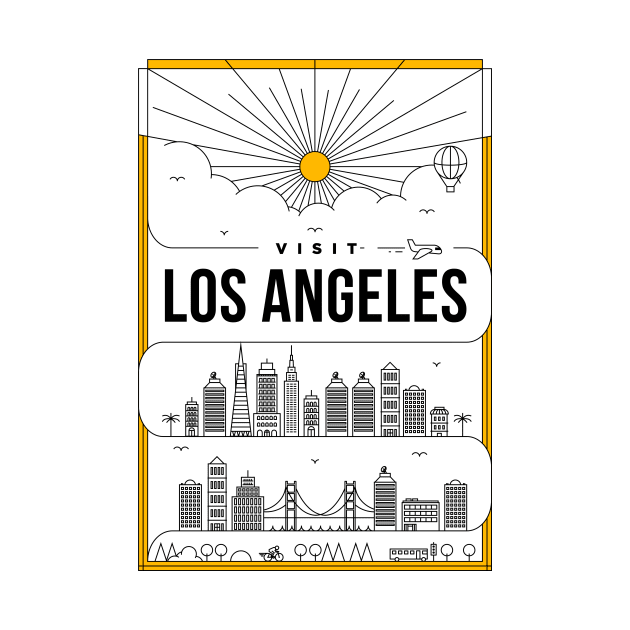 Los Angeles Minimal Lineal Poster by kursatunsal