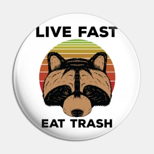 Live Fast Eat Trash Pin