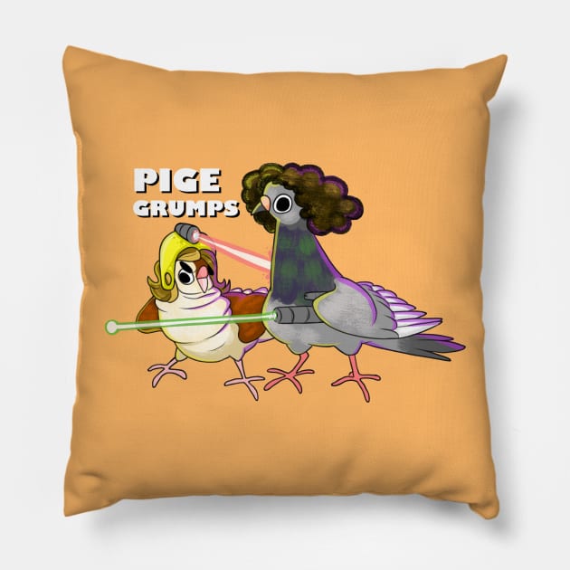 Pige Grumps Pillow by ProfessorBees