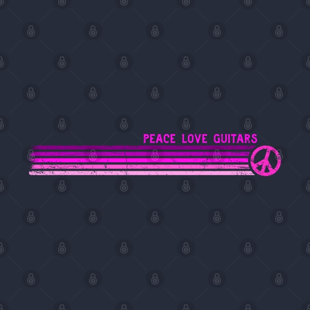 PEACE LOVE GUITARS Retro Pink Stripes by Jitterfly