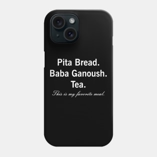 Pita Bread Baba Ganoush Eggplant Dip Vegan Vegetarian Favorite Meal Phone Case