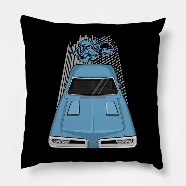 Dodge Coronet Super Bee 1970 - blue Pillow by V8social