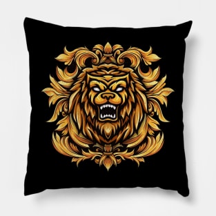 Lion Floral Pillow