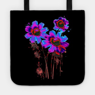 Colorful Psychodelic Flowers Tote