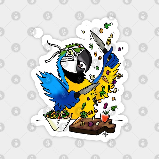 Chop Macaw Magnet by SkyeElizabeth