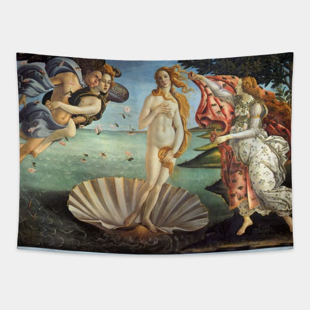 The Birth of Venus by Sandro Botticelli Tapestry by MasterpieceCafe