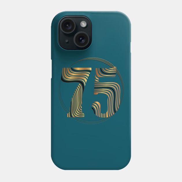 Number 75 Maglietta Golden wave effect Phone Case by Nobiya