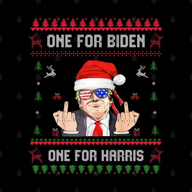 One For Biden One For Harris - This Is My Ugly Christmas Anti-Biden Sweater Funny Xmas by Mosklis